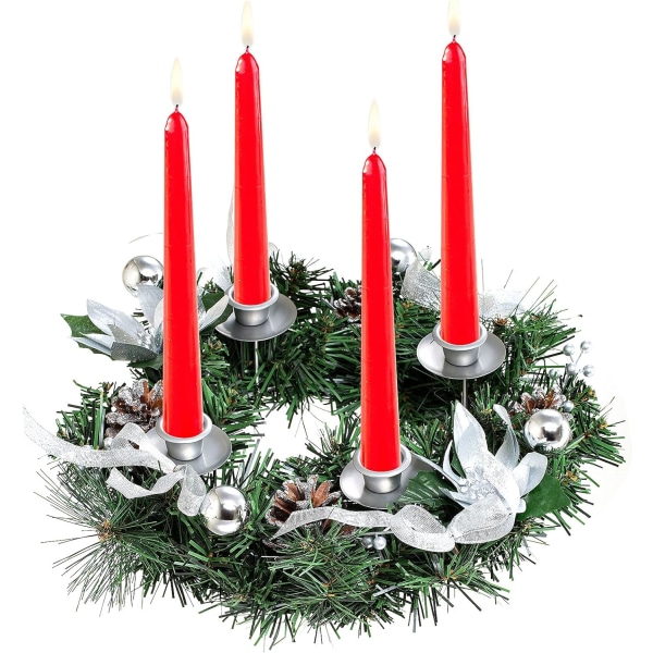 Fyrre juleadventskrans med fyrrekogler Bær adventskranse Ring lysestage julelysstage bord midtpunkt Skrivebordsdekoration, diameter