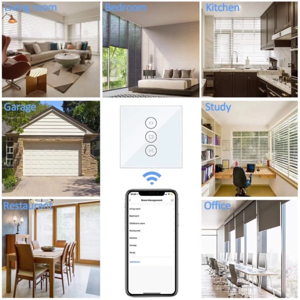 Rulleudløserkontakt, Wifi Rulleudløser-timer, Smart Home Alexa Kompatibel med Voice Control Remote App Drift Timing-indstilling （1pack）