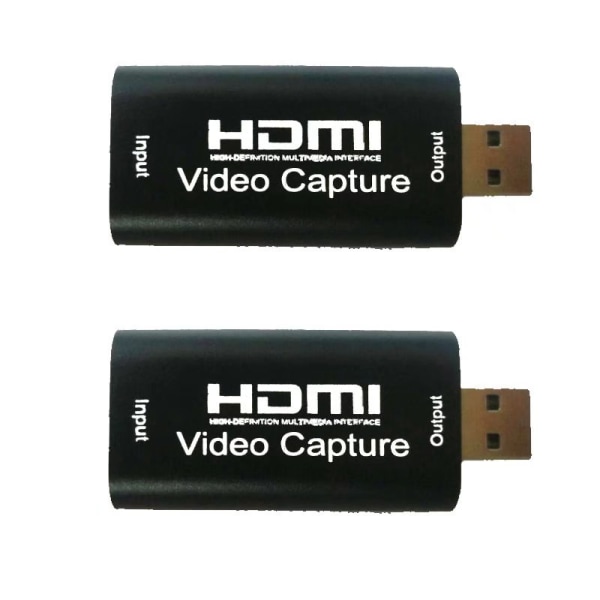 2 Pack Audio Video Capture Cards HDMI till USB 2.0 Full HD 1080p 60fps Camera Recorder Videokamera för Live Streaming HD för Windows Linux Android Mac