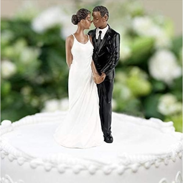 Wedding Cake Toppers Brud og brudgom, Svart Par Cake Topper, Black Bride and Groom Cake Topper, Bryllupskake Topper, Bryllupsfest figurer