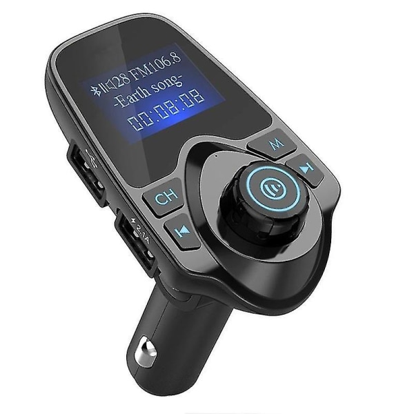 Bluetooth trådløs bil mp3-spiller håndfri bilsett FM-sender 5v 2.1a dobbel usb billader LCD-skjerm bil FM-modulator