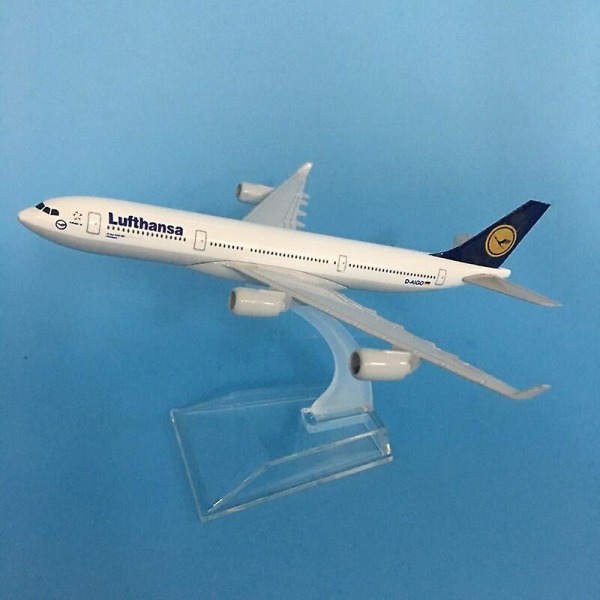 JASON TUTU 16cm Lufthansa Airbus A340 Planmodell Flygplansmodell Airbus Flygplansmodell 1:400 Diecast Metal Flygplan Plane Toy Lufthansa Airbus 340