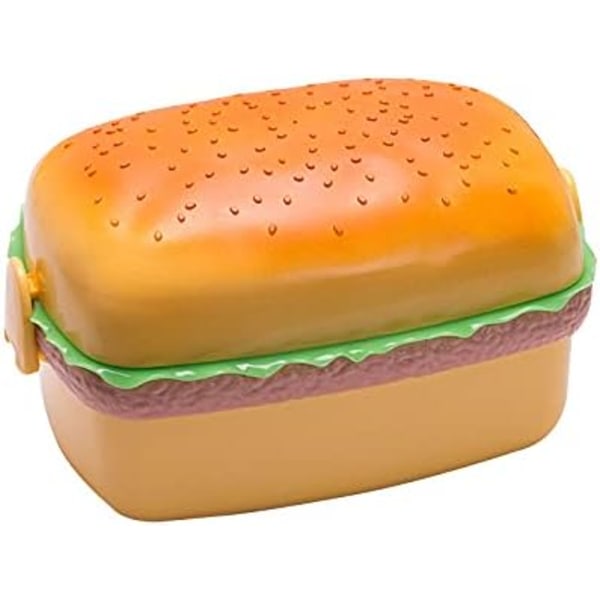 1 stykke søt rektangel burger student lunsjboks Mikrobølgeovn lunsjboks Flerlags lunsjboks for barn Fruktkonserveringsboks gave