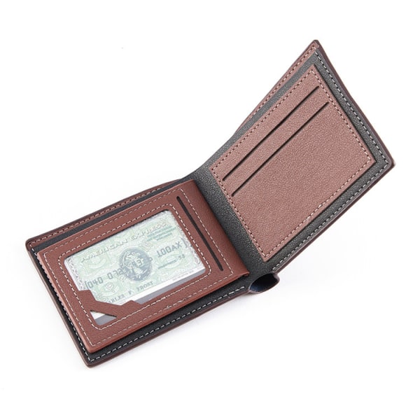 Korta plånböcker för män för flerkortsfack Retro plånbok tunn trefaldig  horisontell mjuk plånbok-svart 082e | Fyndiq