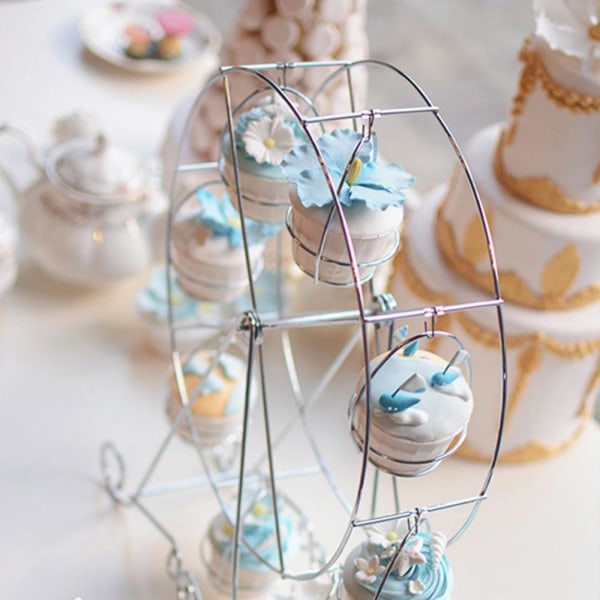Metall pariserhjul Cupcake Holder Bryllup Bursdag Kake Stand Display Rack
