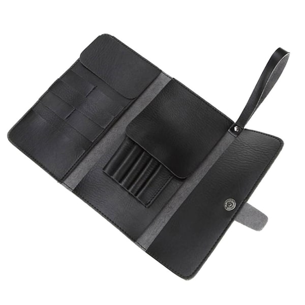 1 stk bærbar salongpose Skinn frisørsakseveske Black 26X14.5cm