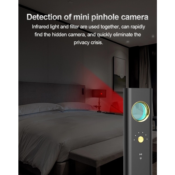 Dold kameradetektor RF-detektor Hotellkameradetektor Anti-GPS Positioneringsspårare Anti-avlyssning Anti-tittande Anti-smygskytte