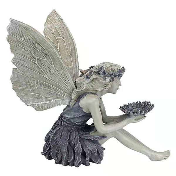 Hage Ornament Sittende Magical Fairy,sittende alver Hagefigur