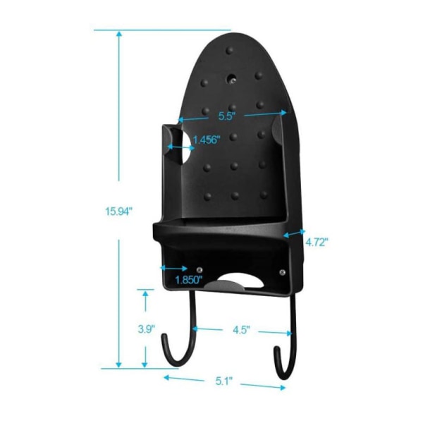 1-pack väggmonterad strykbrädeställ Elektriskt järnställ Förvaringskombination för hembadrum (svart)