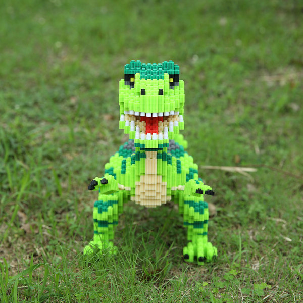 Dinosaur byggeklosser, DIY mini byggeklosser, dinosaur leke, gave til voksne og barn