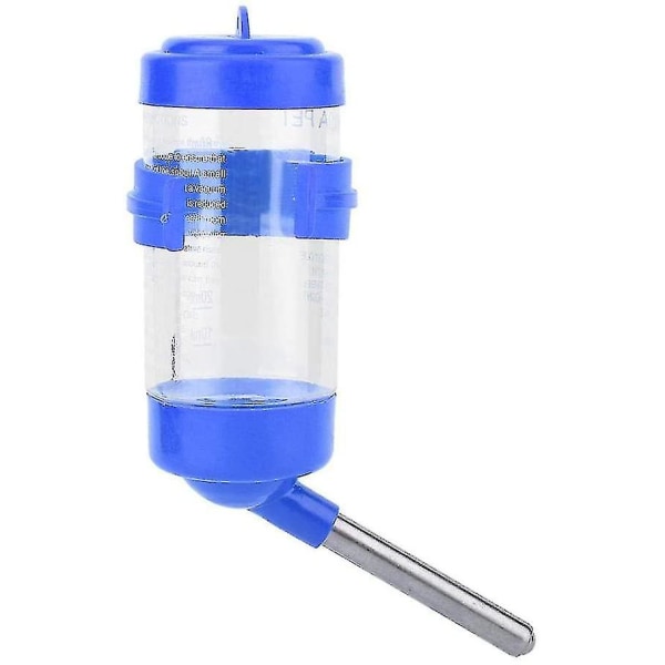 Hamstervannflaske, chinchillamater, dryppfri dropper med dyse, liten reiselekegrind for kjæledyrkanin (blå)