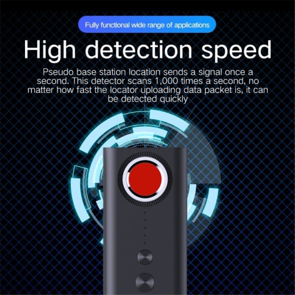 T1 Bærbar Anti-spion Skjult Kamera Detektor Sporingsdetektering si black