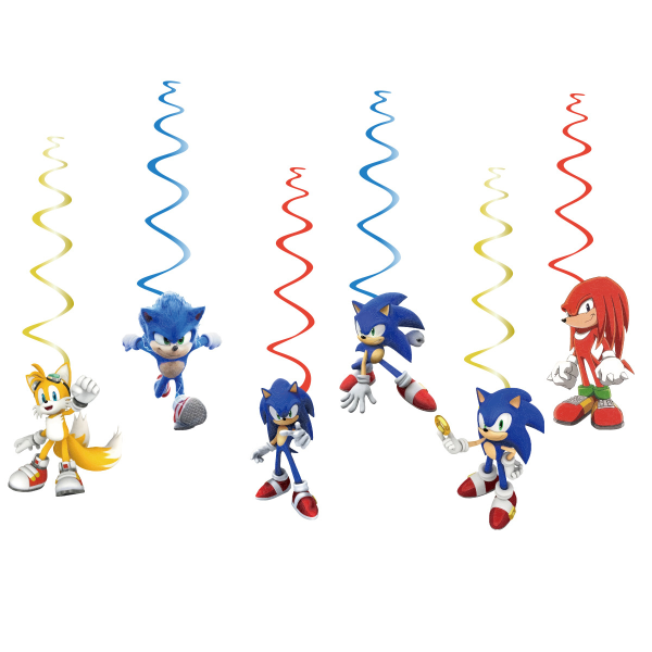 Hedgehog Sonic tema födelsedagsfest dekorationer sonic spiral dekorationer scen ballong flagga kostym