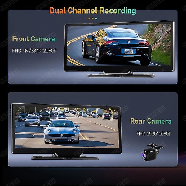 K2 Dash Camera 4k Car Dvr Wireless Carplay Amp; Android Auto Aux Dashcam 5g Wifi Bt Dual Lens Gps Navigation Video Drive Recorder [gratis frakt] K2 - 128GB Card