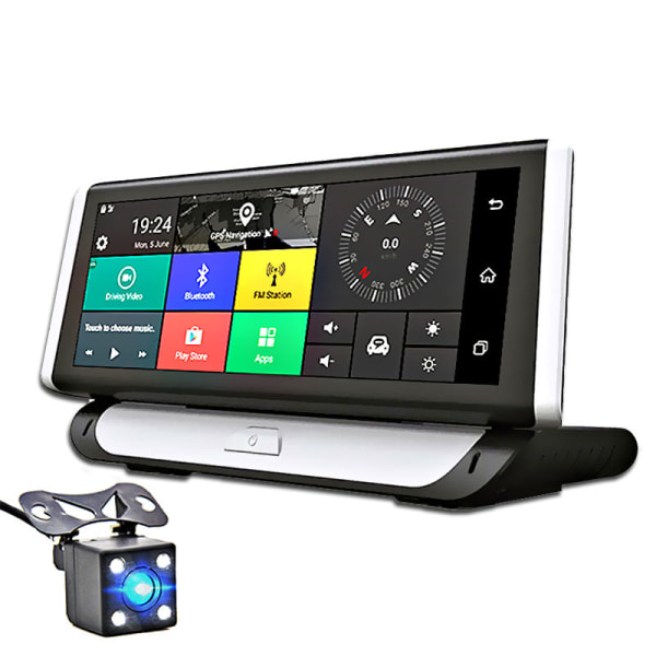 4G ADAS 1080p auto DVR GPS-kamera 7,84" IPS Dash Cam Android 5.1 Full Secretary HD Video Recorder Dual lins DVR, 64GB