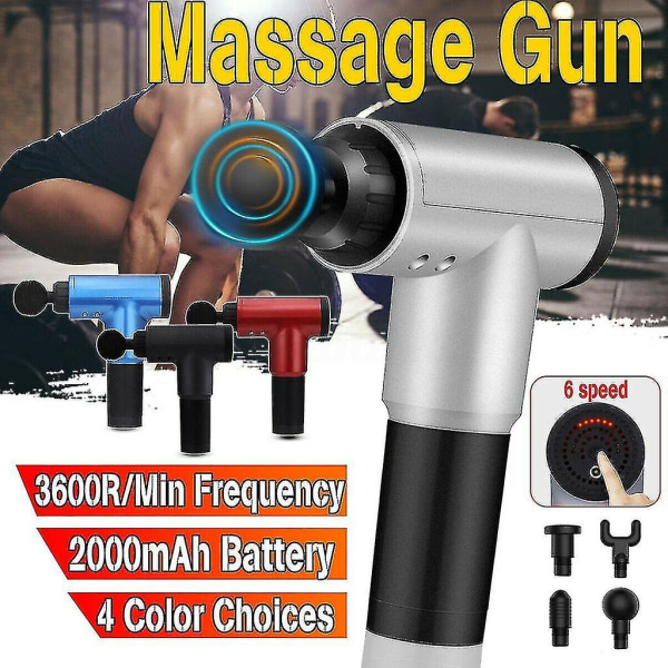 4 Massagehoveder Elektrisk Massagepistol Massagepistol Deep Tissue Muscle
