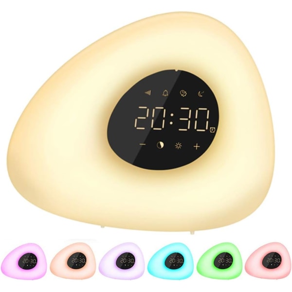 Wake Up Light Light Alarm Clock - Sunrise Sunset Simuleringsväckarklocka med alarm, 10 ljusstyrkor, snoozefunktion