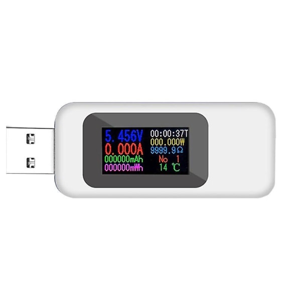 P82c USB Oled Virtajännitetestimittari Power Virtamittaus Kotitalouksien testeri Tarkka laite sähkökäyttöön WHITE