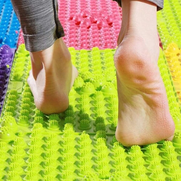 2 stykker grønn fotmassasjematte Shiatsu-matte Walking Toe Board Baderomsmatte Yogamatte Sklisikker matte Utelek