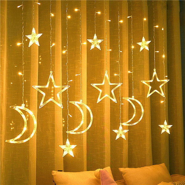 LED-aurinkovalonauha Star Moon Curtain Light Outdoor Garden -koristevalo (pistokemalli 3,5 metriä leveä 220 V jännite)