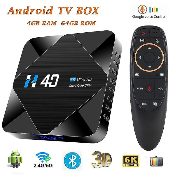 Android Tv Box Android 10 H616 Smart Tv Box Hd 4gb 32gb 64gb Bluetooth Wifi 2.4g/5g H40 Android Box Tv Media Player Set Top Box EU Plug 4GB 64GB