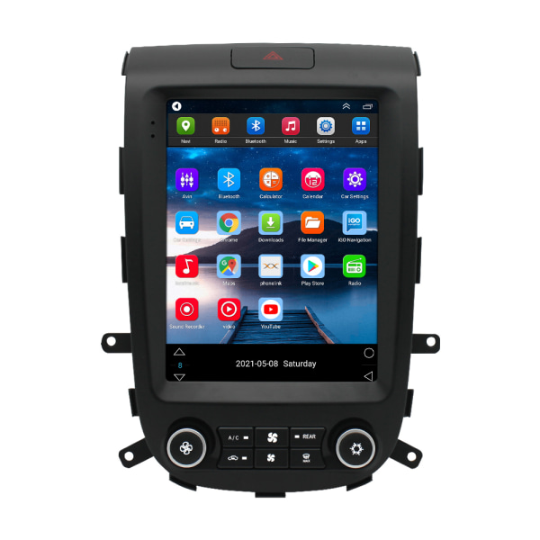 Vertikal HD-berøringsskjerm Android Auto Car Dvd-spiller Video Stereo Bilspiller med GPS-navigasjon Santa Fe 06-12