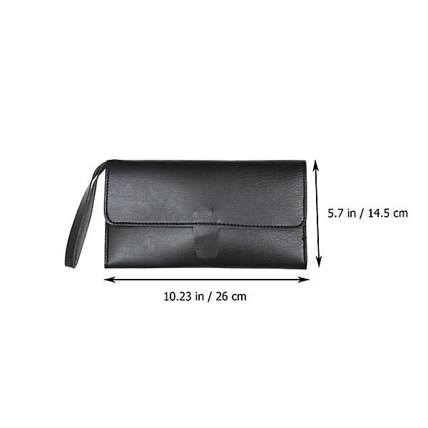 1 stk Bærbar Salon-taske Læder Frisørsakse-etui Black 26X14.5cm