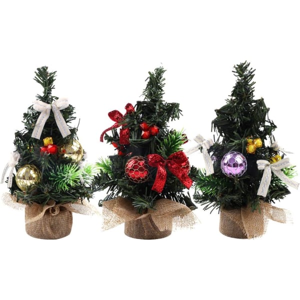 3st Små julgranar konstgjorda frostträd Julgransställ Mini julgran med bas  Julbordsträd Skrivbordsträd Hantverk Pine Fo 135a | Fyndiq