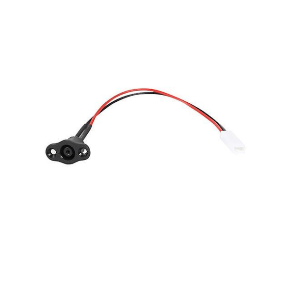 2 stk/sett Elektrisk scooter Strømladerkabel Kabel+ladeport Pluggdeksel for Xiaomi M365 scootertilbehør 02 Charging cable