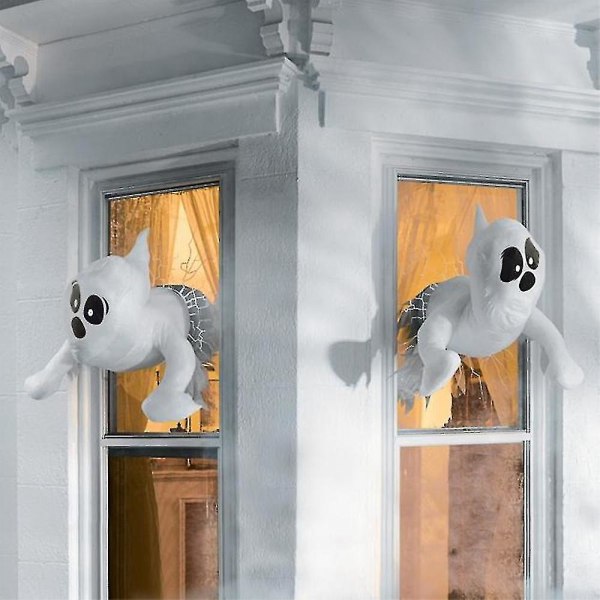 Uttrycksfulla Fönster Crasher Spöken Halloween Skräck Spöken Fönster Dekor