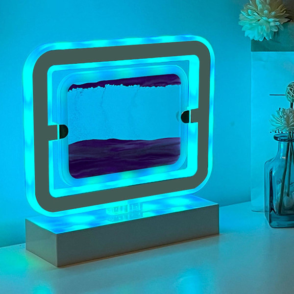 Moving Sand Art Rgb Lamppu Hiekkalamppu, 7 värillistä musiikkivaloa Älykäs pöytälamppu, 3d Quicksand Decor lamppu, 360 Pyörivä tiimalasikoristelu5 ml