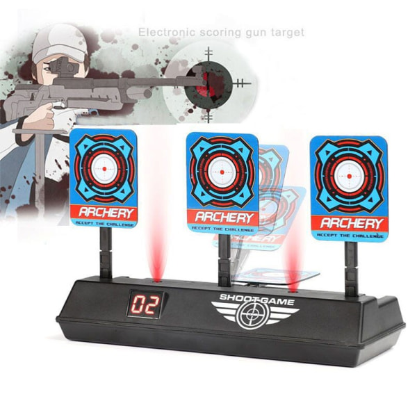Elektrisk scoringsmål for lekepistol Blaster Soft Bullet Øver på automatisk tilbakestilling Skyteskiver for Nerf Guns Spillleker for gutter