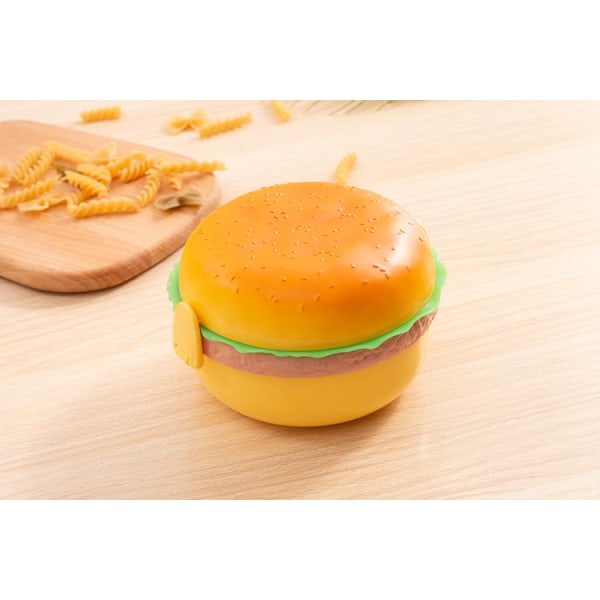 1 styk sød rund burger madpakke til studerende Mikrobølge madkasse Flerlags madkasse til børn Frugtkonserveringsboks gave
