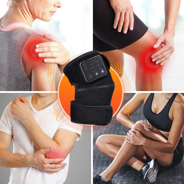 Opvarmet Massage Knæpude Fysioterapi Enhed USB Genopladelig Trådløs Knæ Vibrations Massager