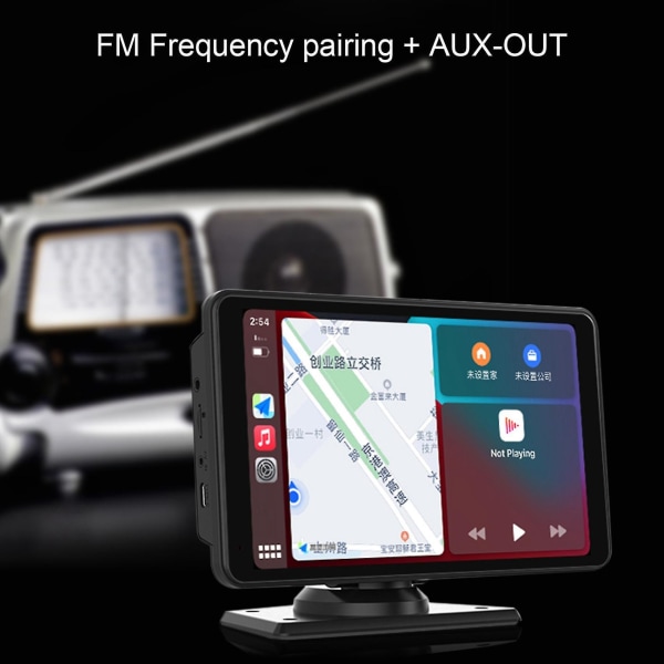 7-tommers berøringsskjerm Bil trådløs Carplay Radio Bluetooth Multimediaspiller Bilstereo Mp5-spiller A