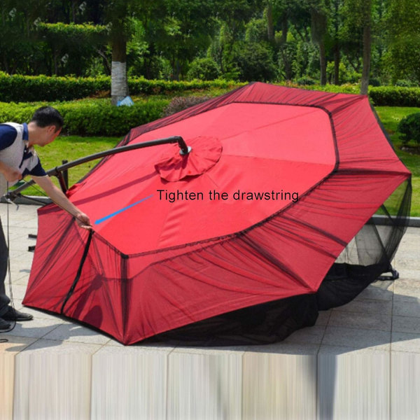 Exnemel Parasoll Net, Paraply Net Cover Screen, Outdoor Garden Parasol Bord Screen Parasol Myggnett Cover, 300x230cm (Hvit)