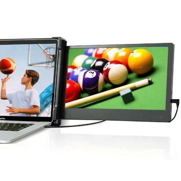 Dual Screen Monitor Vikbar skärm 12 tums skärm Bärbar bärbar datorskärmsförlängare för bärbar dator