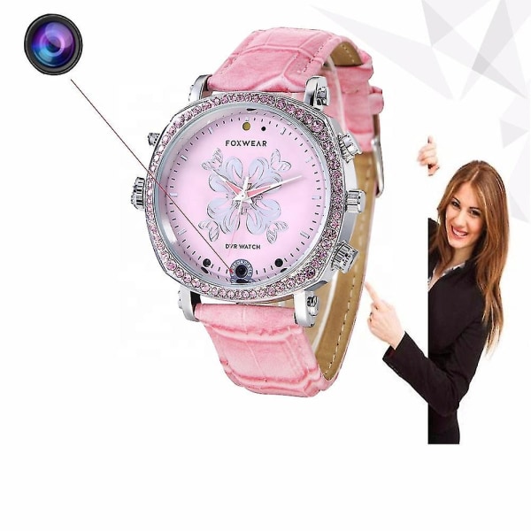 Elegant Pink Watch Smart Wifi-kameraur med infrarød Night Vision Recorder Watch 32GB