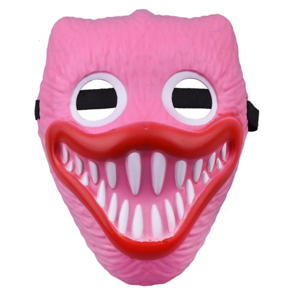 3-Pack Halloween Poppy Playtime Skremmende pølsemunnplastmasker (rosa+svart+blå)