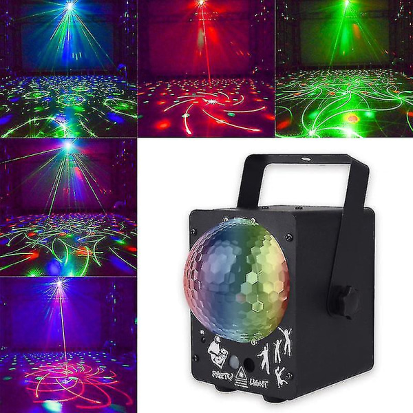 Wuzstar Dj Disco Lights Rgbw Laserprojektori Äänivalo Led Juhlalamppu Stroboskoopit Stage Valotehoste Klubin häänäytökseen Black