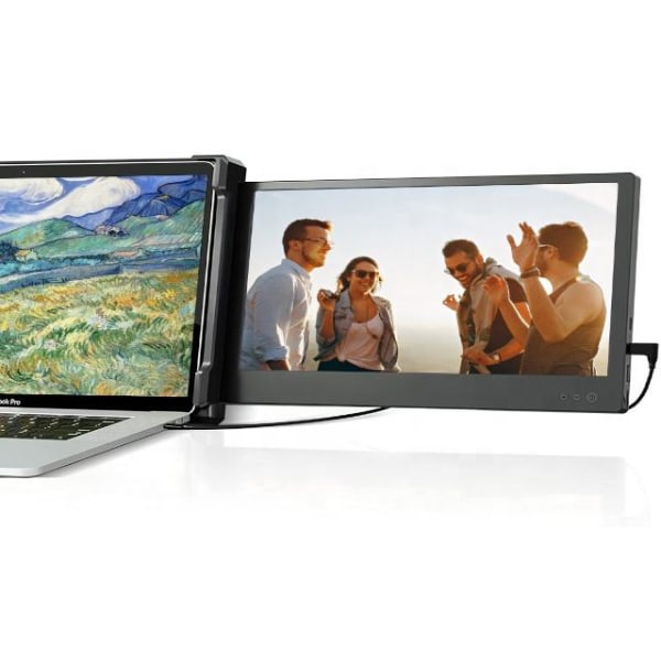 12 tommer bærbar skærmforlænger bærbar skærm, fuld HD IPS bærbar skærmforlænger med HDMI/Type-C/USB Plug and Play Laptop Monito