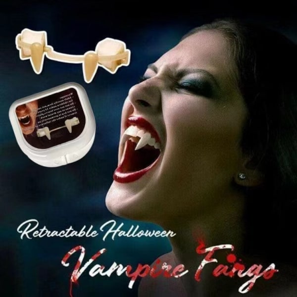 5 kpl Halloween-vampyyrihampaita, sisäänvedettävät muovisilikoniset pelottavat hampaat, uudelleenkäytettävät, soveltuvat teemabileisiin, cosplayiin, karnevaaliin (one size)
