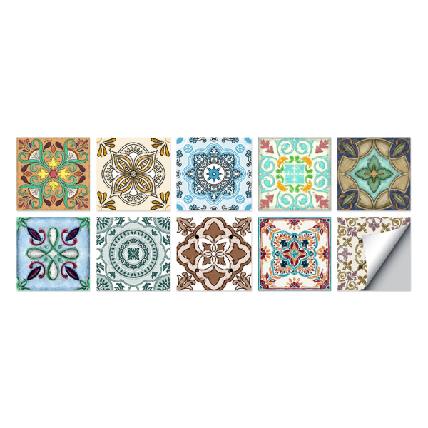 20 stycken 15x15 cm kakelklistermärken för badrum och kök (den venetianska stilen) - Vattentät PVC självhäftande väggdekoration mosaikcementplattor