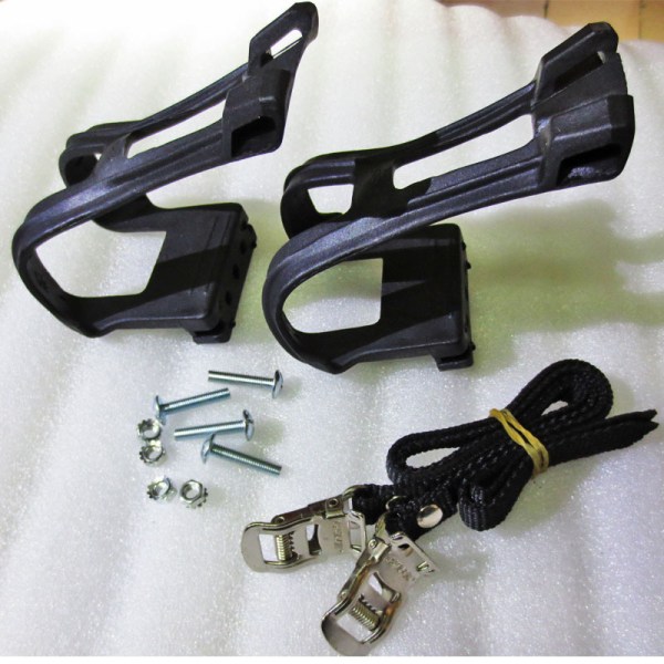 1 par sykkel terrengsykkel pedal tå stropper plast hunde munnstykke fot stropper Sykkel tilbehør (svart)