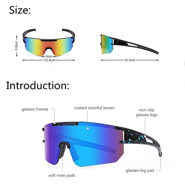 1 stk polariserte solbriller for menn og kvinner, utendørssport UV400 UV-beskyttelse sportssolbriller, øyebeskyttelse HD fargerike beleggbriller
