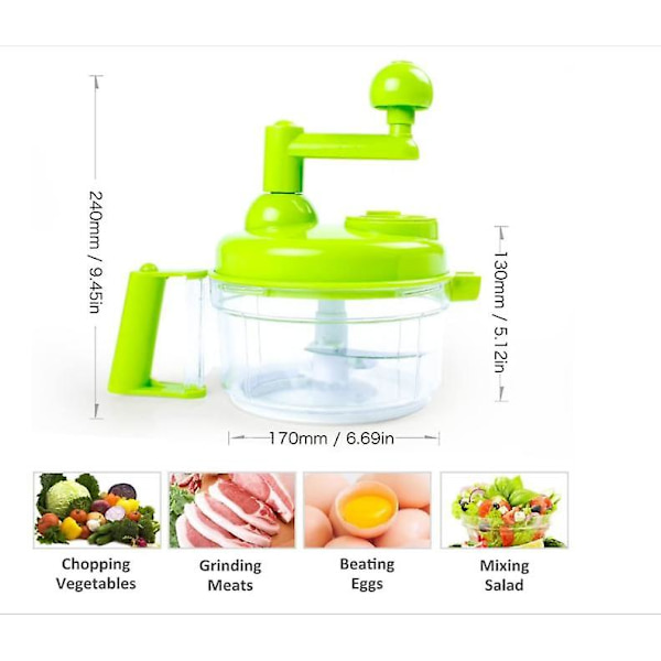 Manuell grönsaksskärare matberedare 8 i 1 hackare, mixer, blender