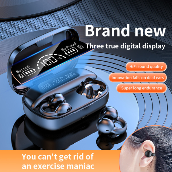 Clip-on bluetooth headset batterilevetid intelligent digital skjerm øreklips trådløst headset