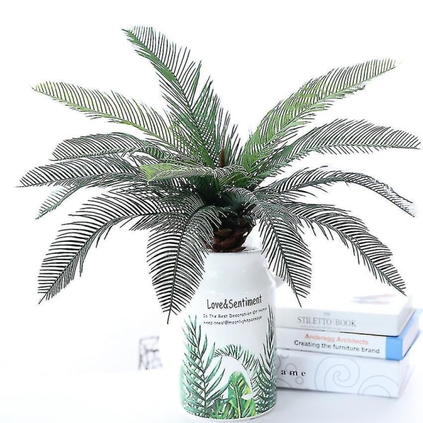 Palmupuun keinotekoinen väärennöskasvikimppu, joka on yhteensopiva asunnon koristeiden kanssa -b