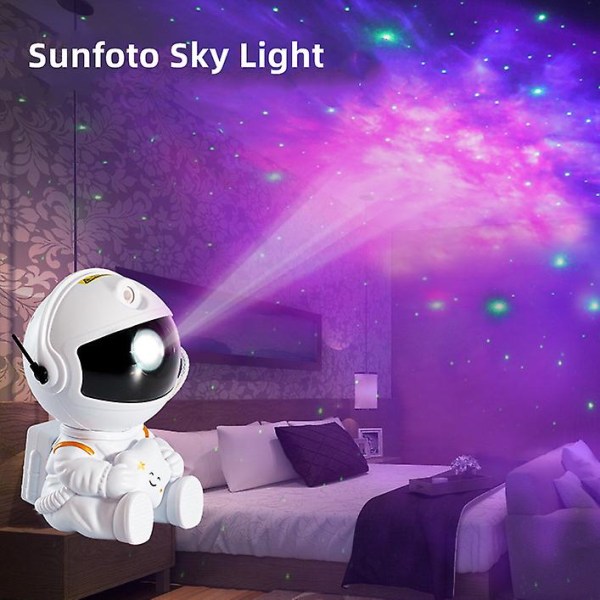 Smart Home Lights Star Aurora Projektor Led Astronaut Lamp USB Starry Northern Galaxy Night Light Med Fjärrkontroll Black-02 5