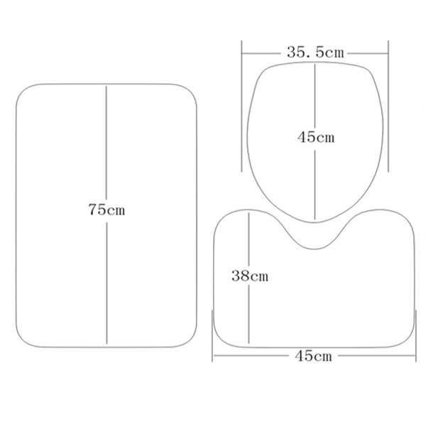 4 kpl joulukuusen set liukumattomalla matolla, wc-kannen cover ja kylpymatto, joulupuinen suihkuverhot 12 koukulla (C), Chris